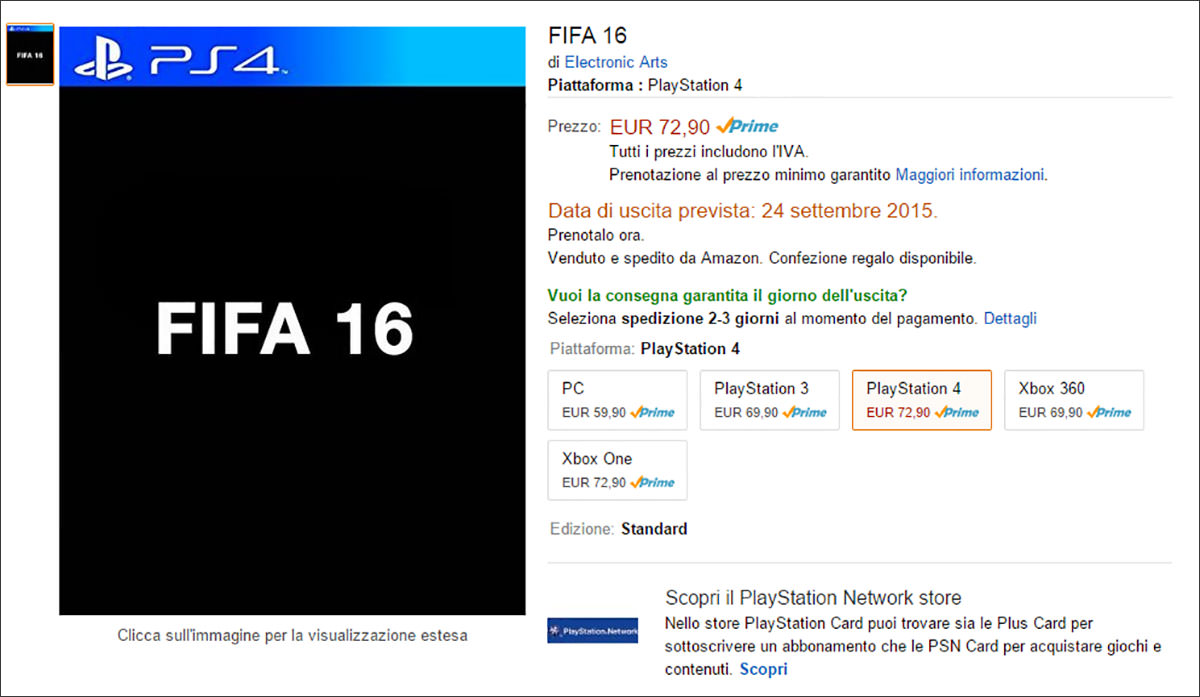 fifa 16 ps4 prices