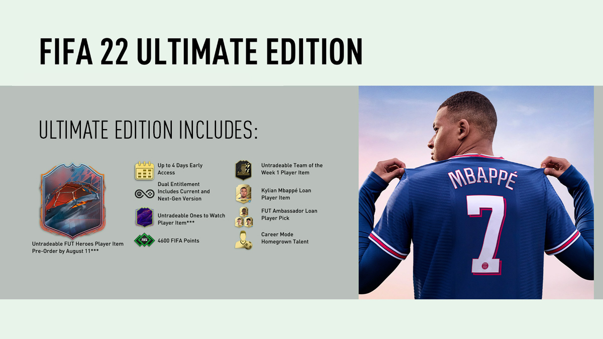 FIFA 22 Ultimate Edition, Xbox One and Series X