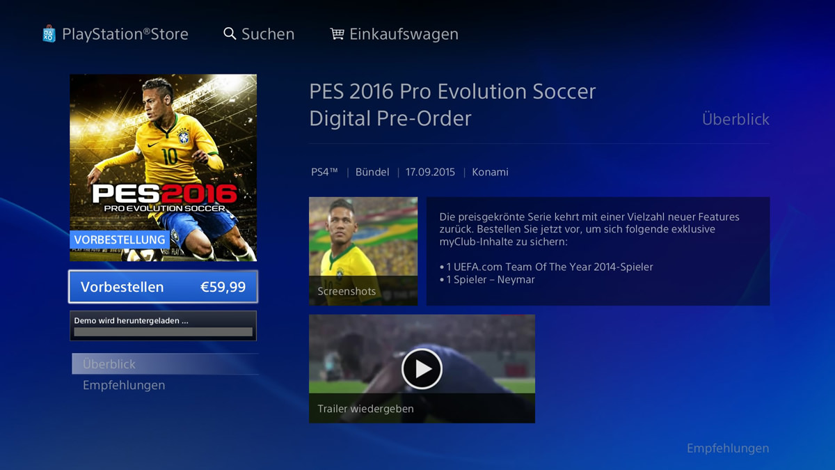 pes ps4 store